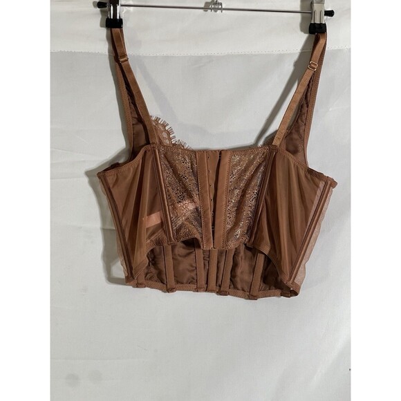 Victoria's Secret Very Sexy Caramel Kiss Corset S Bustier Brown Unlined Boned - Picture 6 of 10